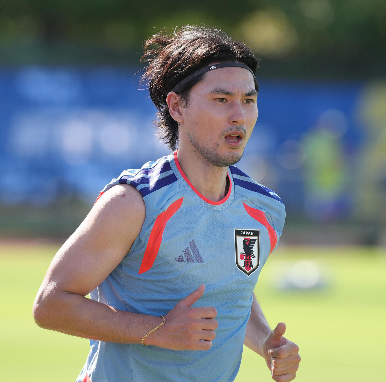 2026年6月13日、オランダ戦前日、ランニングする南野拓実