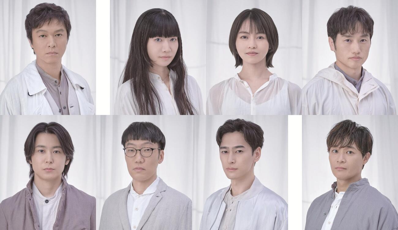 舞台「water」に出演するキャスト陣、上段左から丸山隆平、青柳いづみ、伊藤万理華、植木祥平、下段左から内田健司、平井まさあき、山本直寛、持田将史