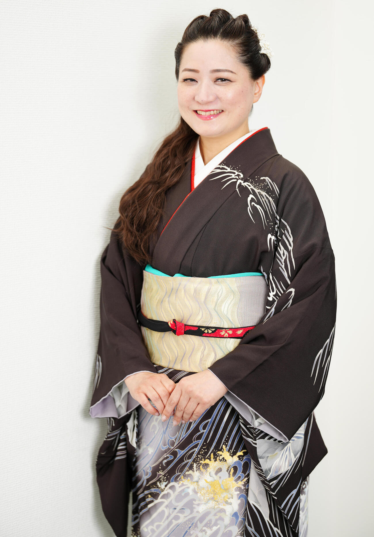 新曲「流氷海峡／佐渡の港で待ってます」について語った竹川美子（撮影・鈴木みどり）