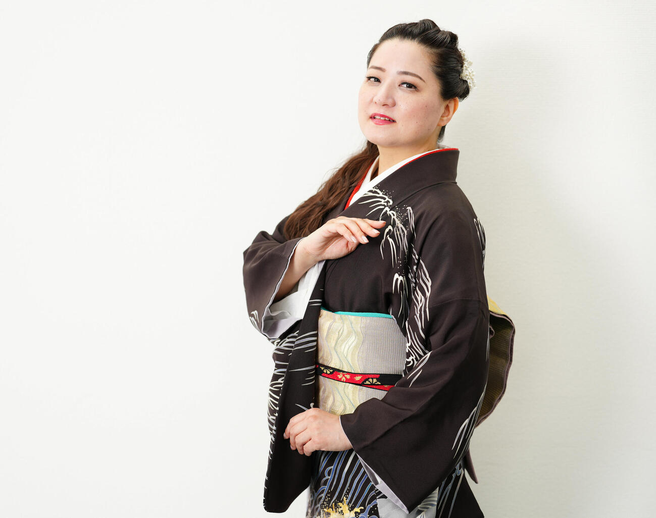 新曲「流氷海峡／佐渡の港で待ってます」について語った竹川美子（撮影・鈴木みどり）