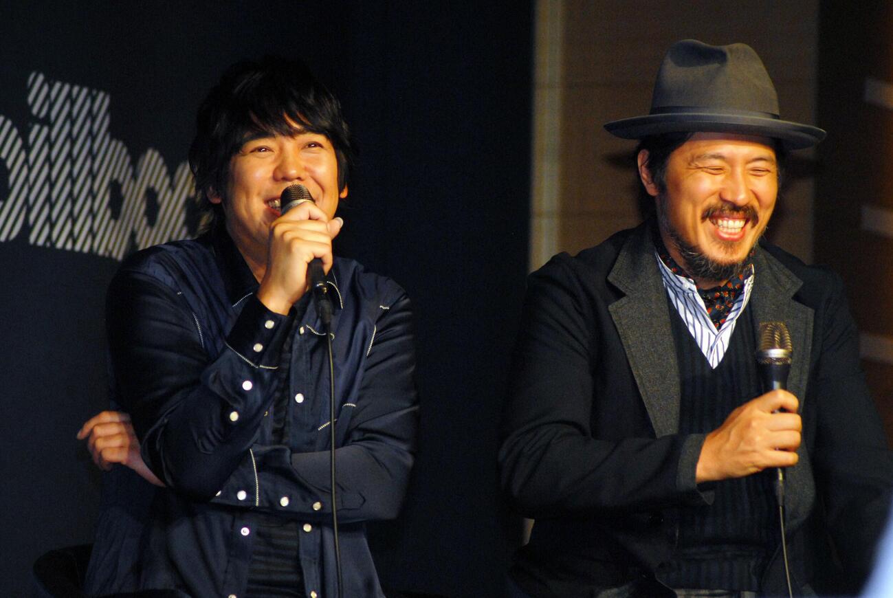 スキマスイッチの大橋卓弥（左）と常田真太郎（2018年11月撮影）