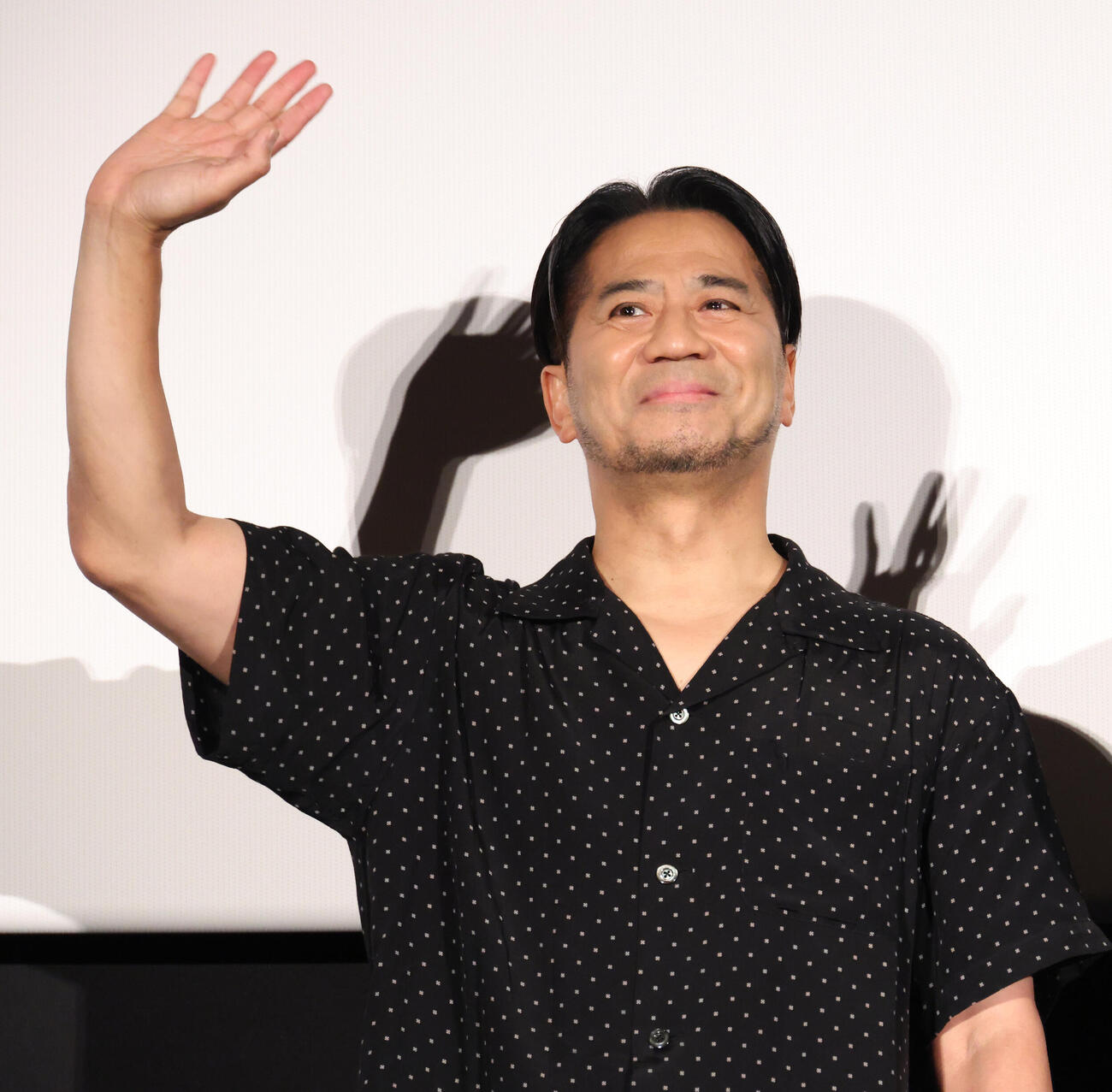 映画「HiGH＆LOW」舞台あいさつを行うHIRO（撮影・中島郁夫）