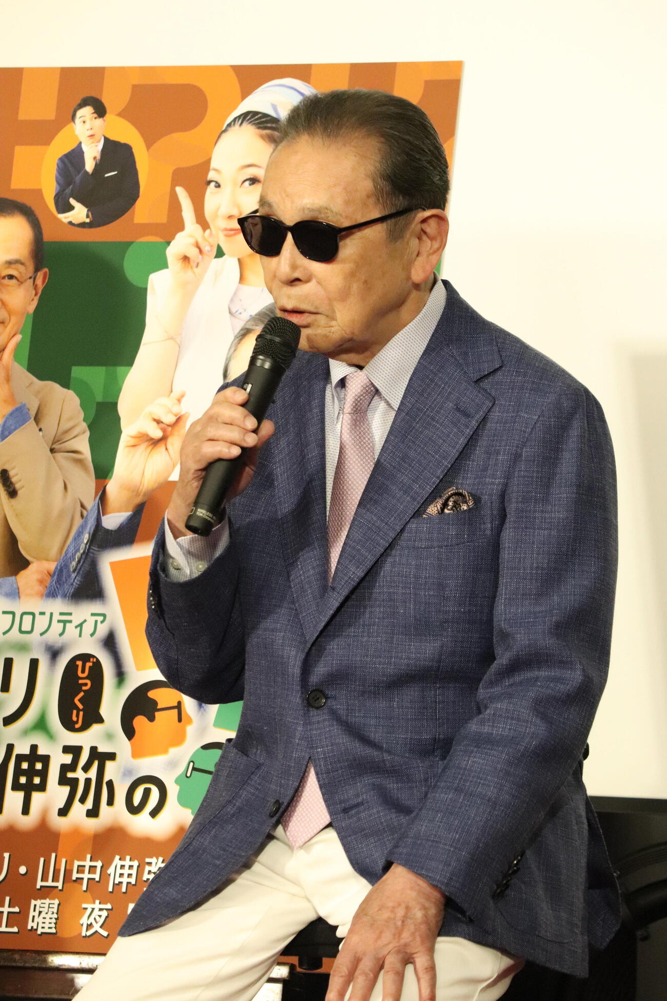 NHK「知的探求フロンティア　タモリ・山中伸弥の！？（びっくりはてな）」取材会に出席したタモリ