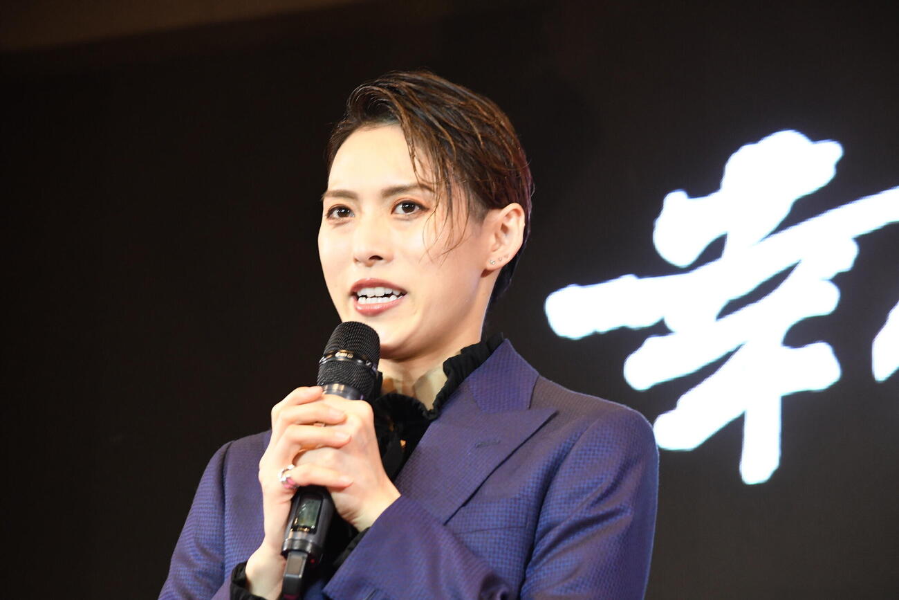 OSKミュージカル「幸村を討て」の制作発表に出席した翼和希（撮影・阪口孝志）