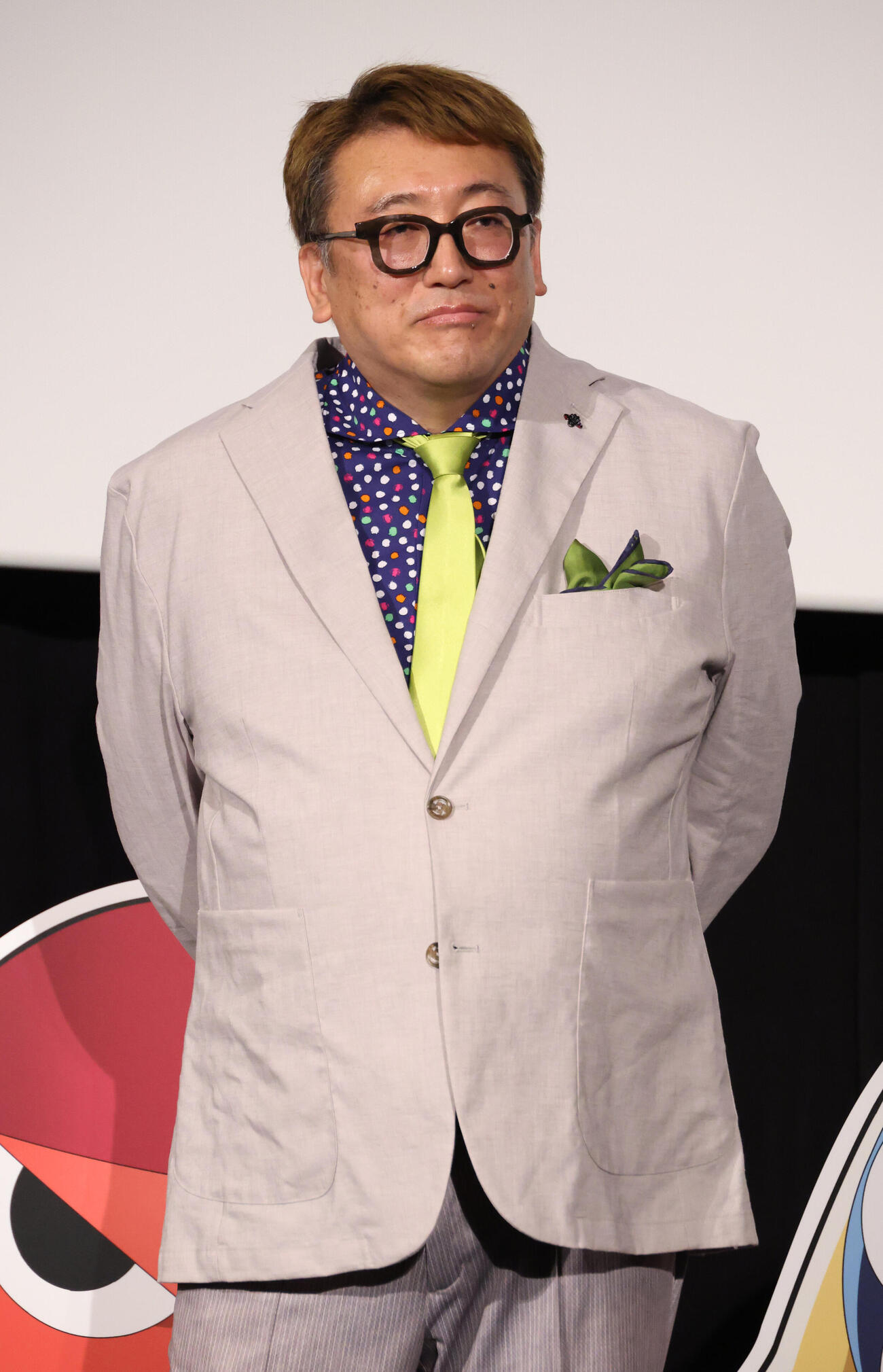 映画「新劇場版☆ケロロ軍曹　復活して速攻地球滅亡の危機であります！」初日舞台あいさつを行う福田雄一監督（撮影・中島郁夫）