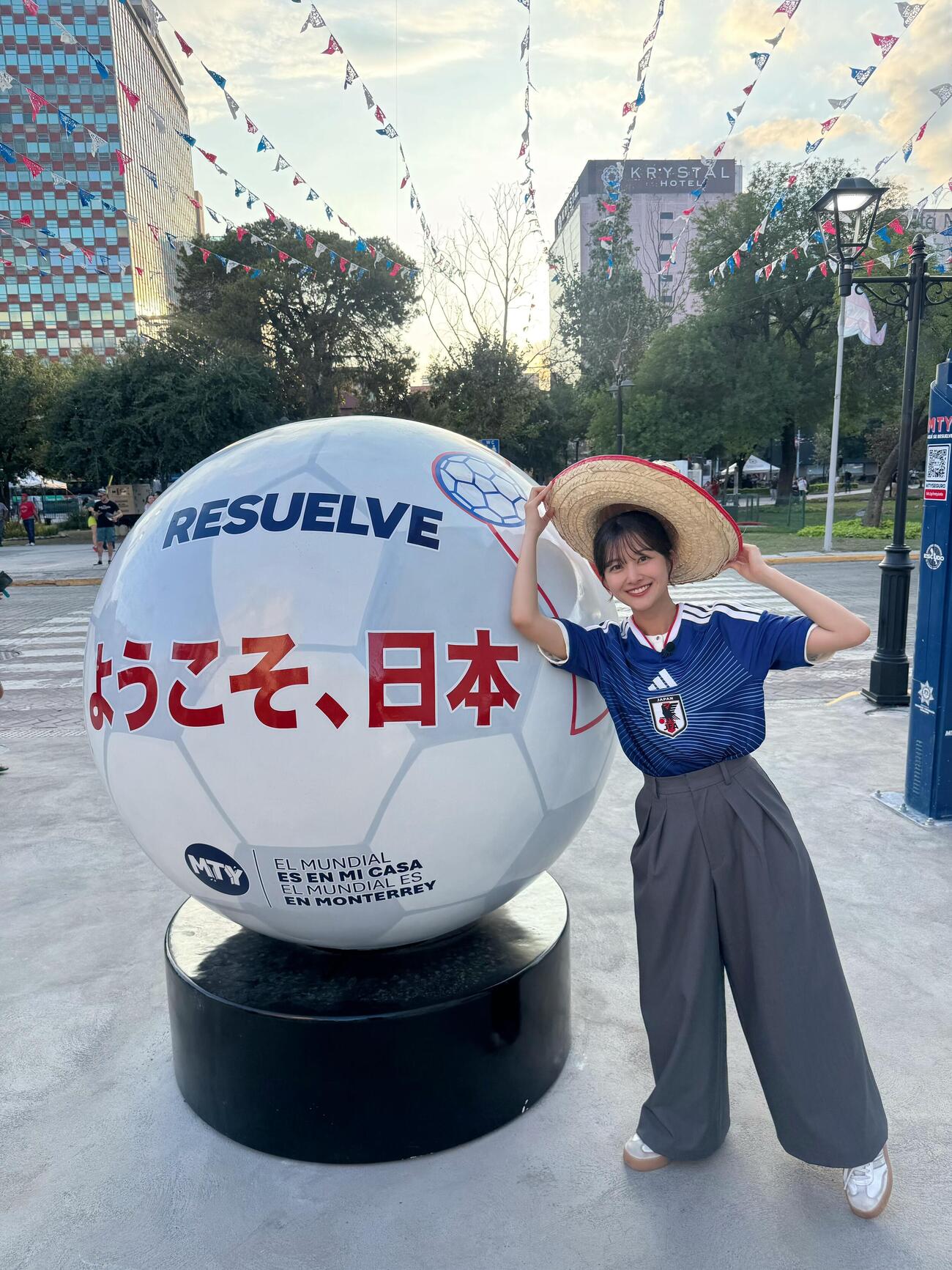 W杯北中米大会の現地取材に奮闘する、フジテレビ原田葵アナウンサー