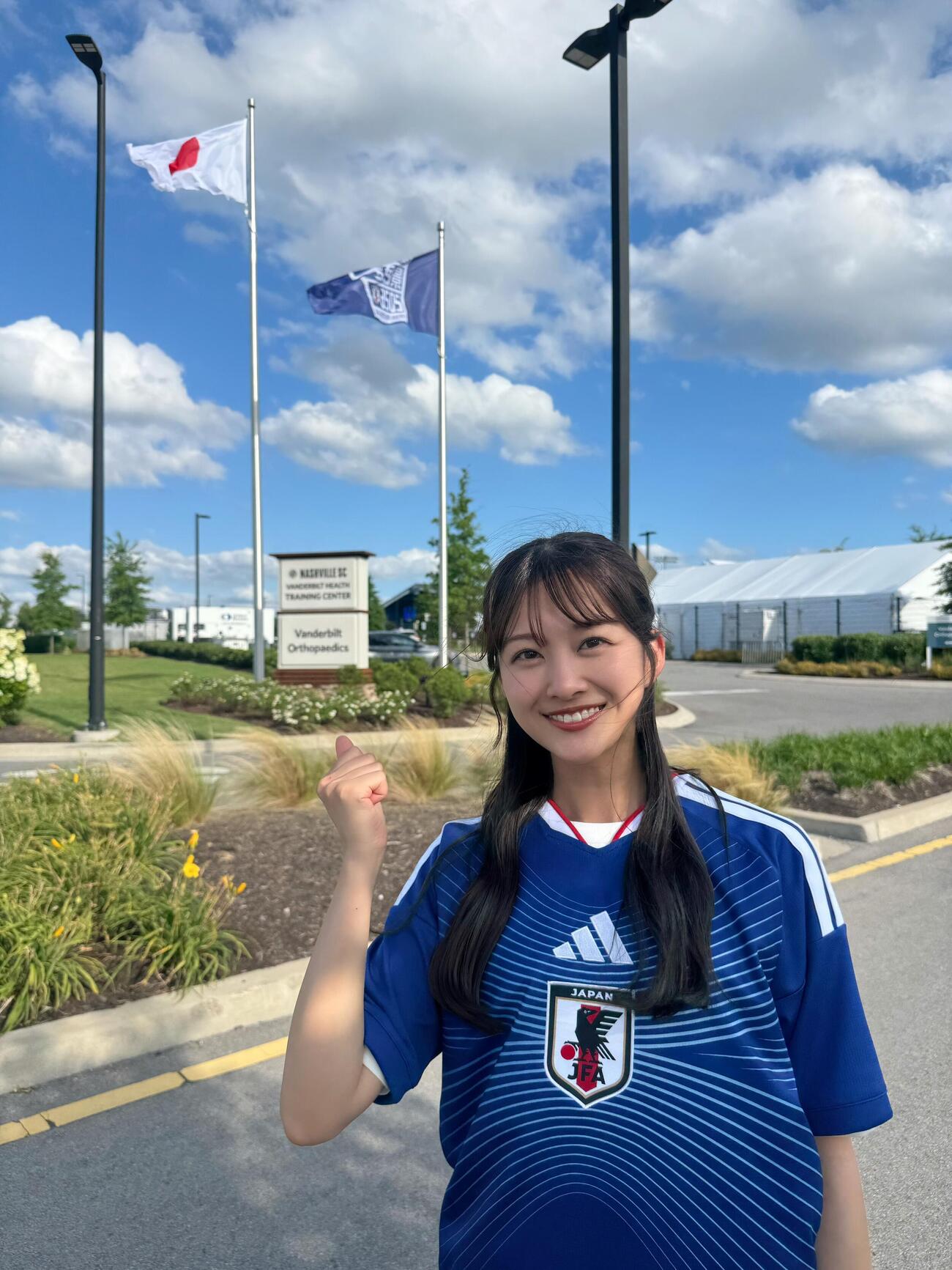 W杯北中米大会の現地取材に奮闘する、フジテレビ原田葵アナウンサー