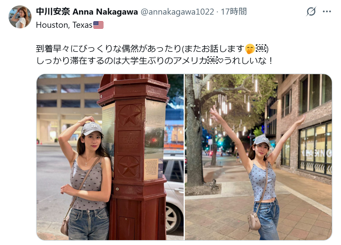 中川安奈のXから