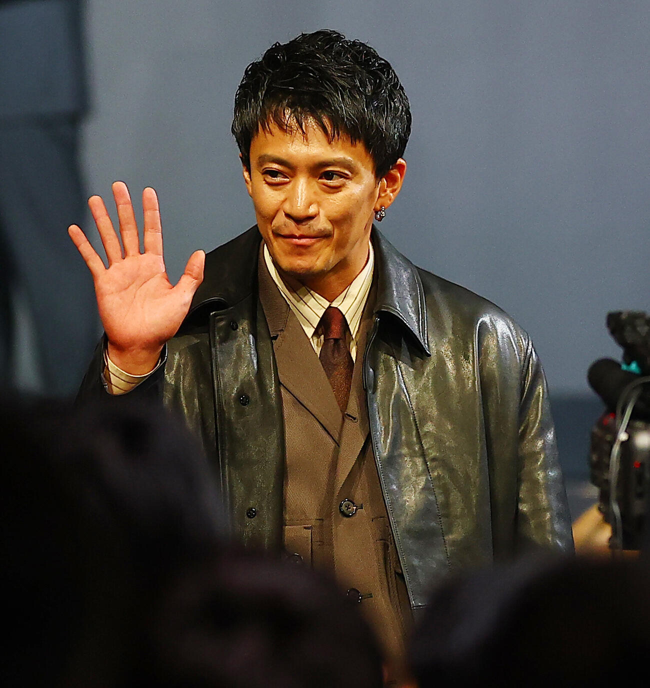 Netflixシリーズ「ガス人間」配信記念イベントに登場した小栗旬（撮影・野上伸悟）