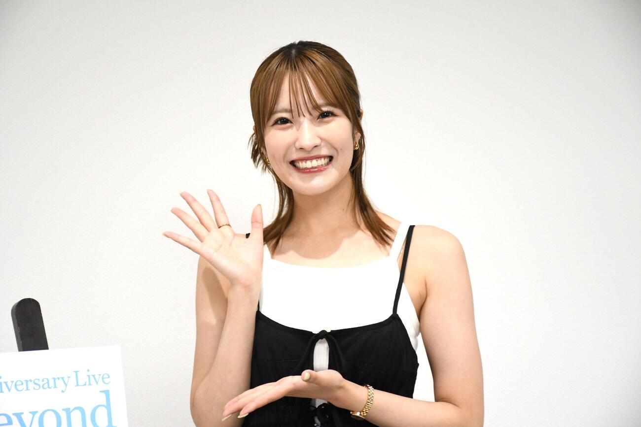 Kojima Karin 10th Anniversary Live「Bloom＆Beyond」の取材会に出席した小嶋花梨（撮影・阪口孝志）