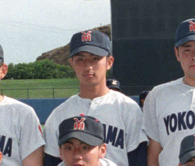 横浜高校野球部時代の上地雄輔（1997年撮影）