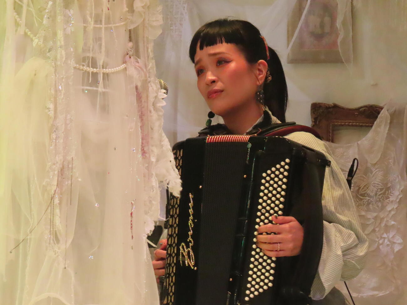 音楽劇「超、Maria」ゲネプロを行う小春