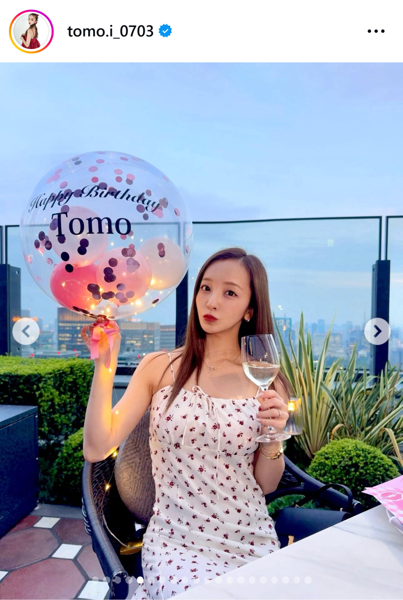 板野友美のインスタグラムから