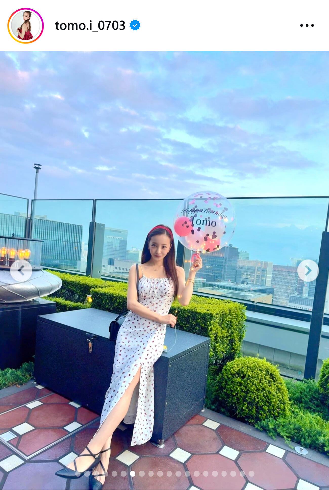 板野友美のインスタグラムから