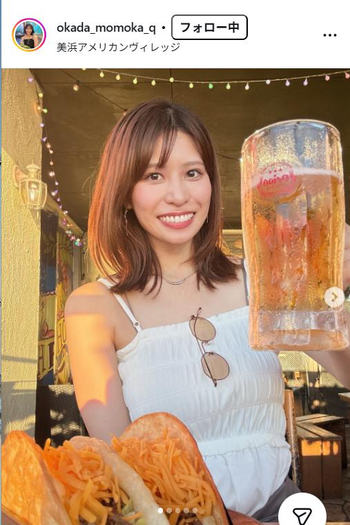 岡田桃佳アナのインスタグラムから