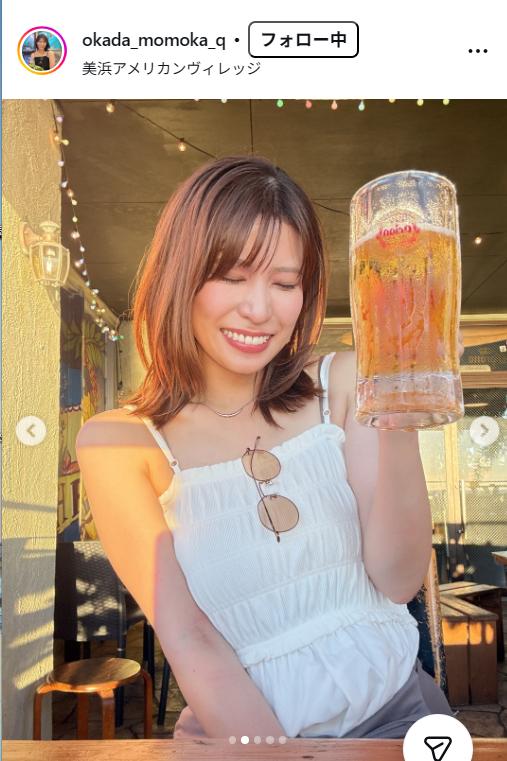 岡田桃佳アナのインスタグラムから