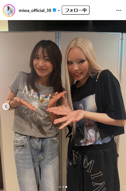 miwaのインスタグラムから