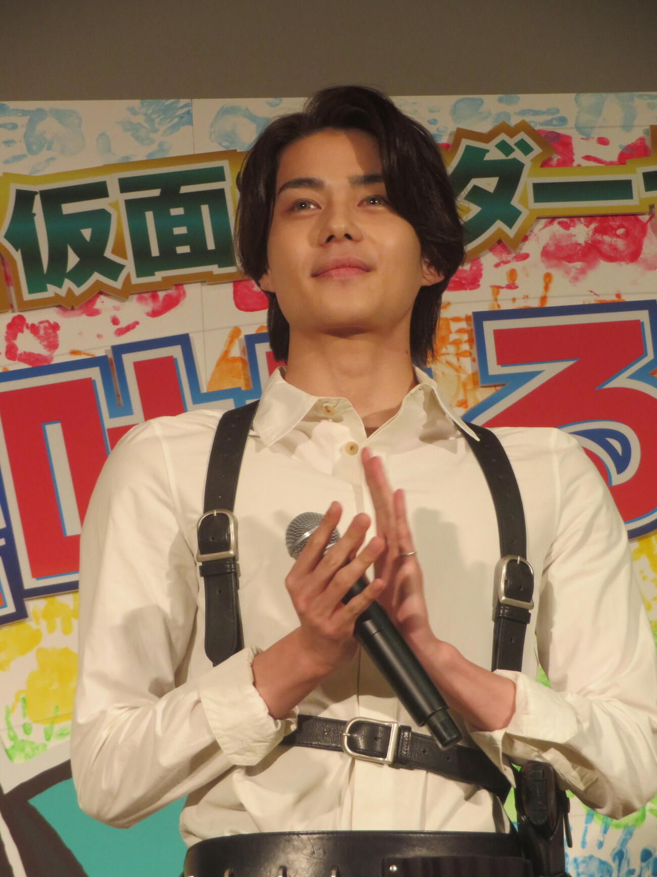 「映画『仮面ライダーゼッツ＆超ギャバン』夢を叶える！特別授業」を行った今井竜太郎（撮影・川田和博）