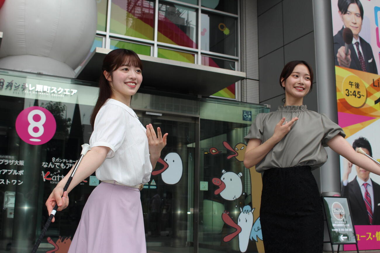ともにバトントワリングで輝かしい経歴を持つカンテレの新人・柏原怜奈アナ（左）と先輩の橋本和花子アナ
