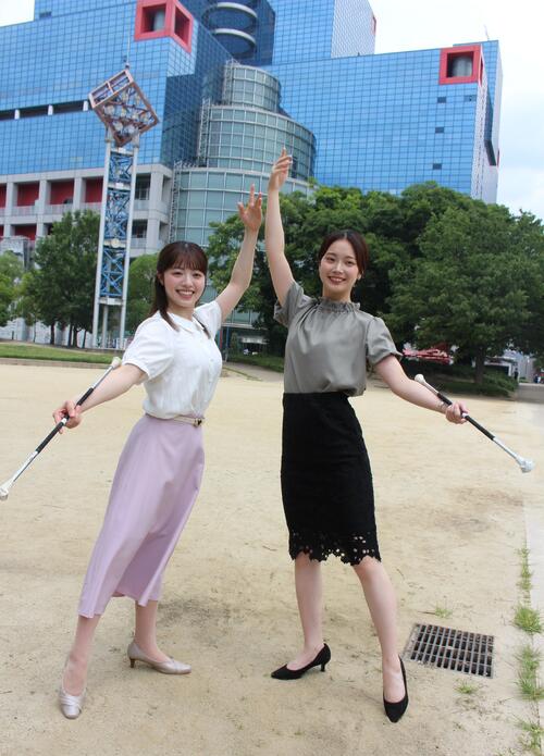 カンテレに「バトン姉妹」誕生　柏原怜奈アナ＆橋本和花子アナが妙技も披露