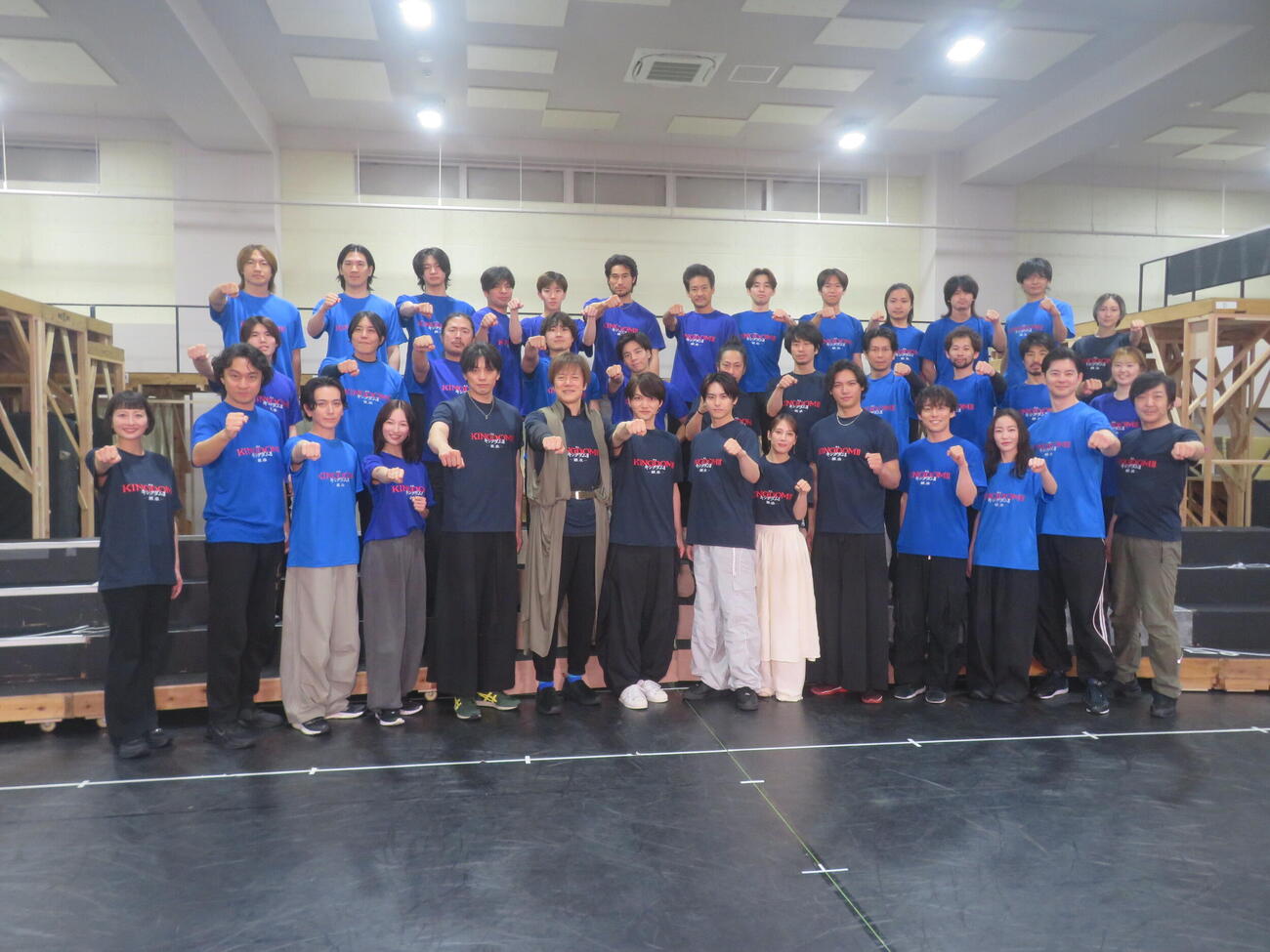 舞台「キングダム2－継承－」会見＆公開稽古に出席したキャスト陣（撮影・川田和博）