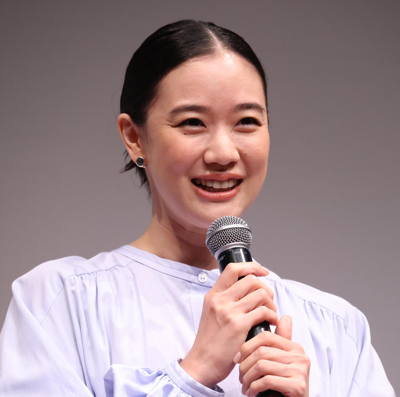 ドラマ「Tシャツが乾くまで」トークイベントを行った蒼井優（撮影・中島郁夫）