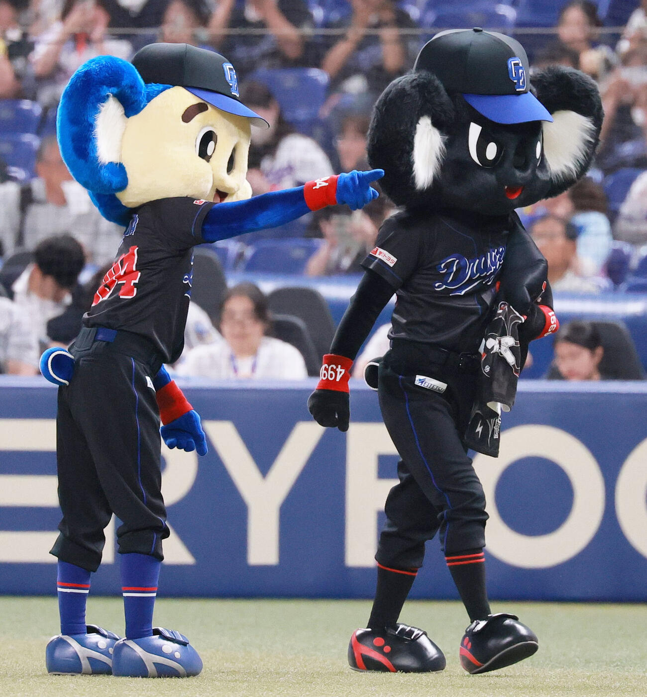中日対阪神　ドアラとブラックドアラ（撮影・上山淳一）