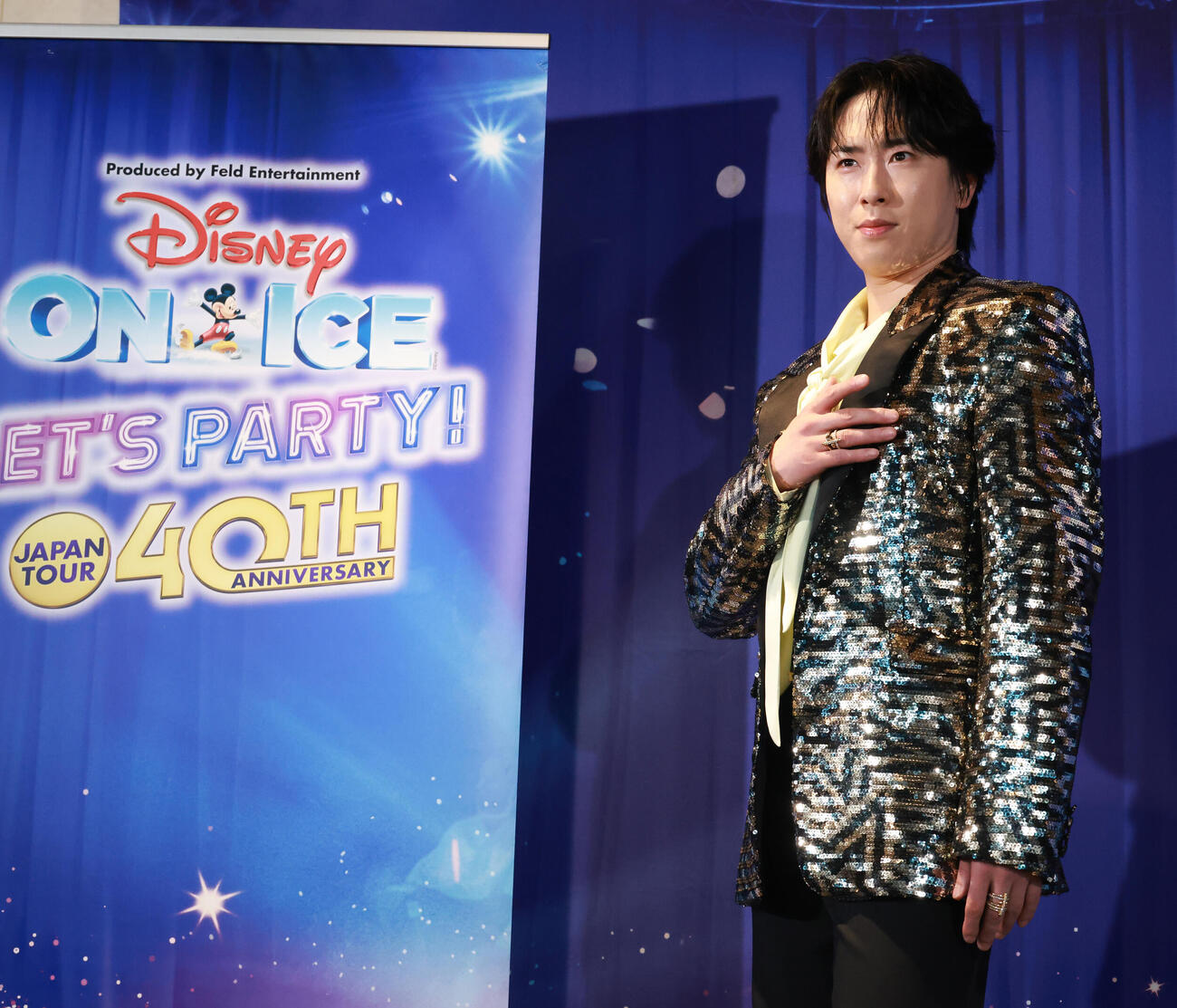 ディズニー・オン・アイス囲み会見を行ったSnow Man宮舘涼太（撮影・中島郁夫）