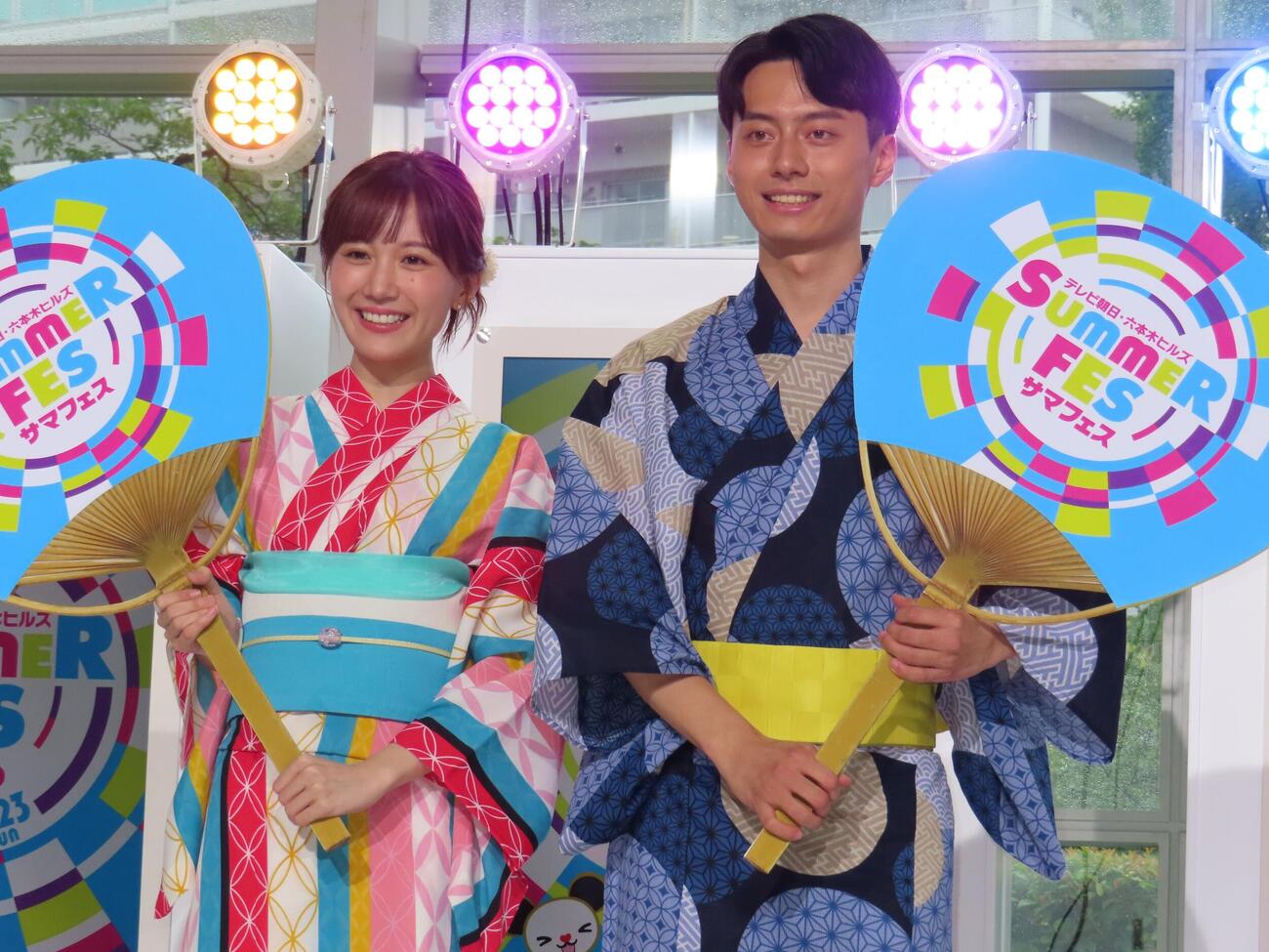 谷胡桃アナ（左）、森太輝アナ