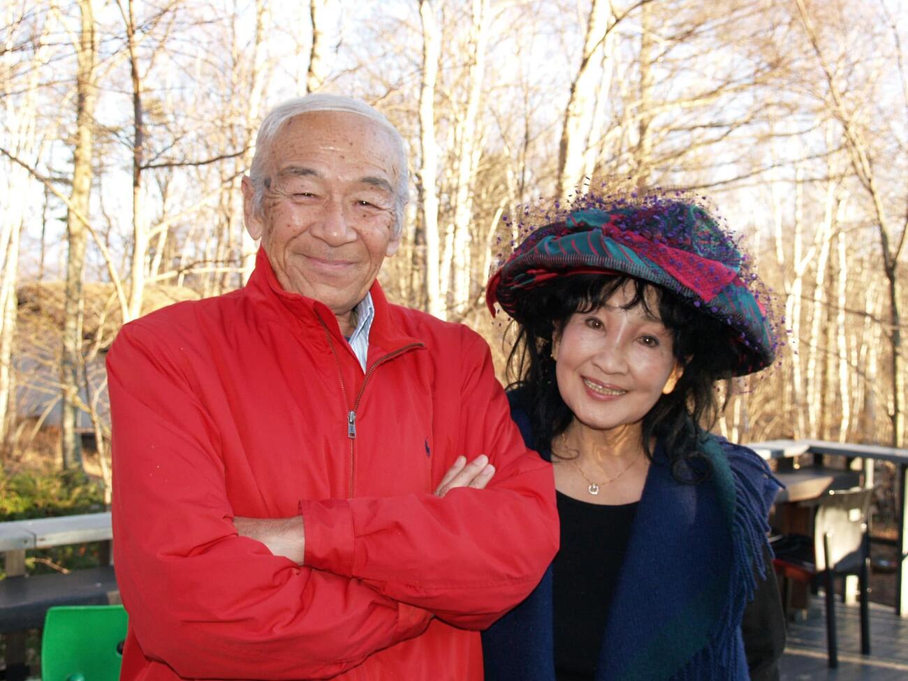 柳生博さんと二階堂有希子さん（八ケ岳倶楽部のFacebookから）