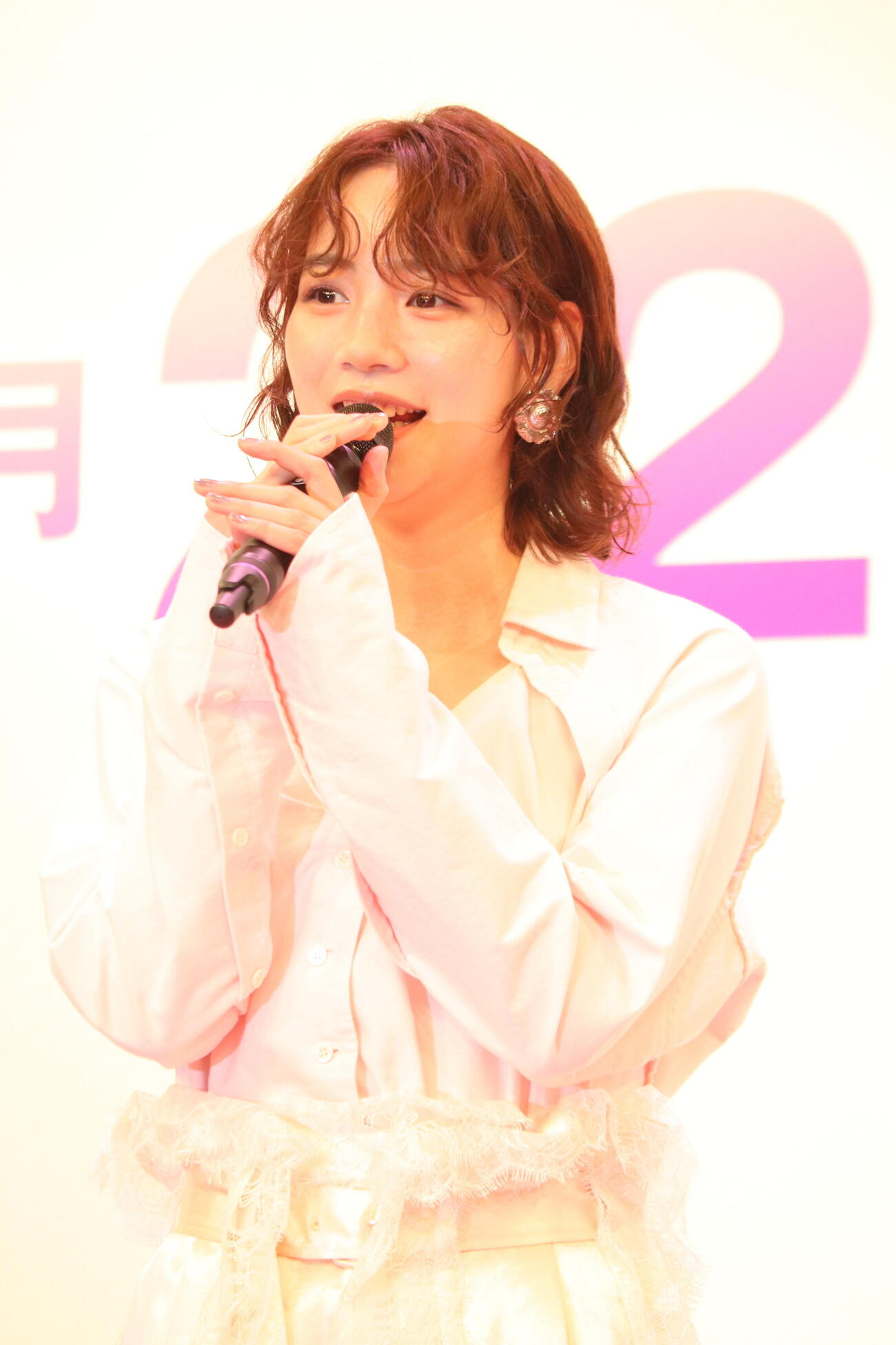 フジテレビ系7月期水10ドラマ「Tokyo middle 30」製作発表会に出席したのん
