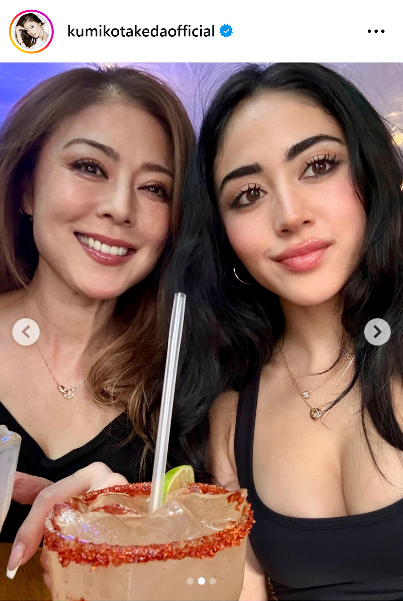 娘との2ショット（武田久美子のインスタグラムから）