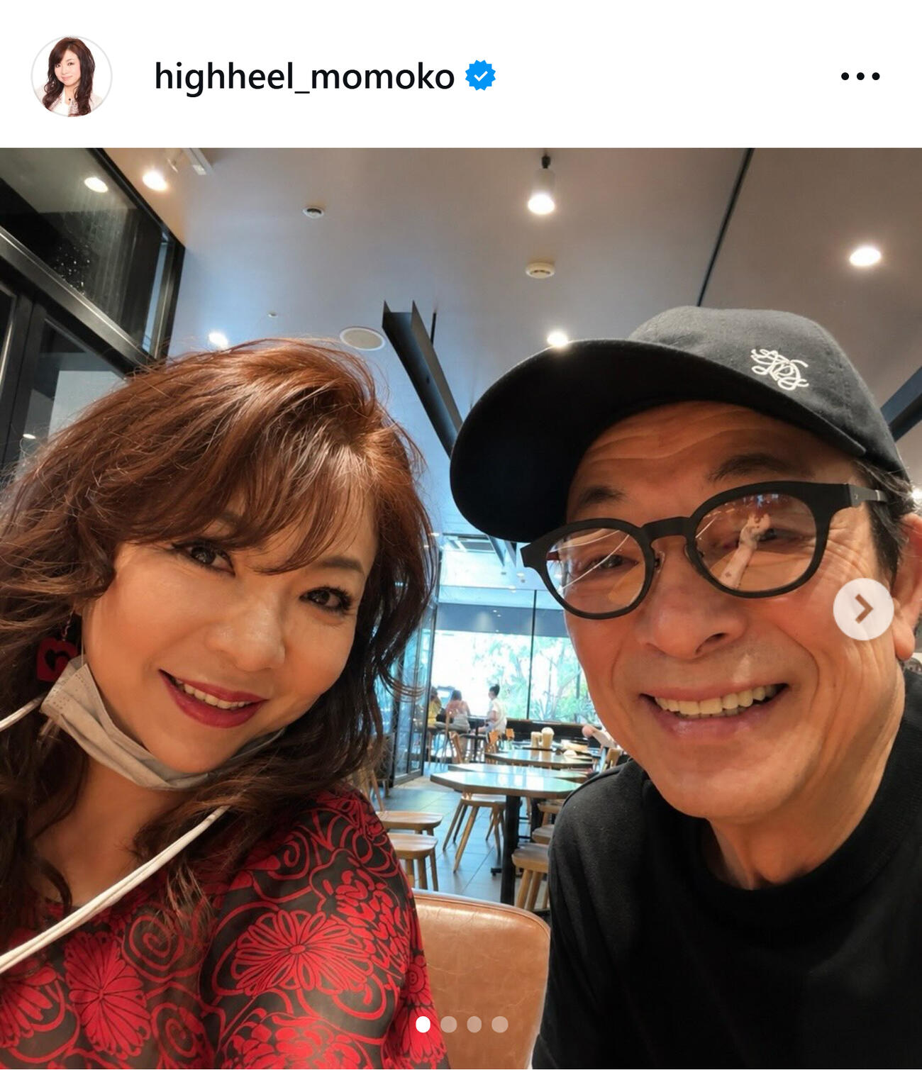 水谷豊と2ショット（ハイヒールモモコのインスタグラムから）