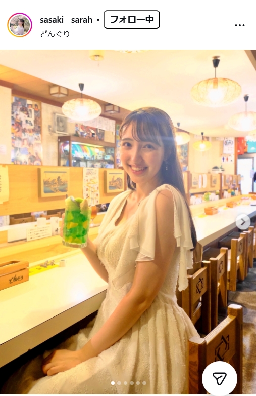 佐々木沙羅アナのインスタグラムから