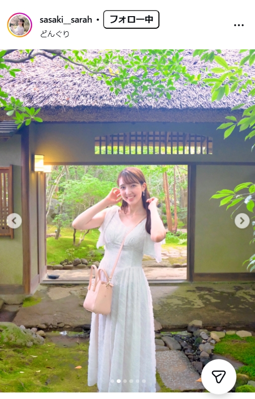 佐々木沙羅アナのインスタグラムから