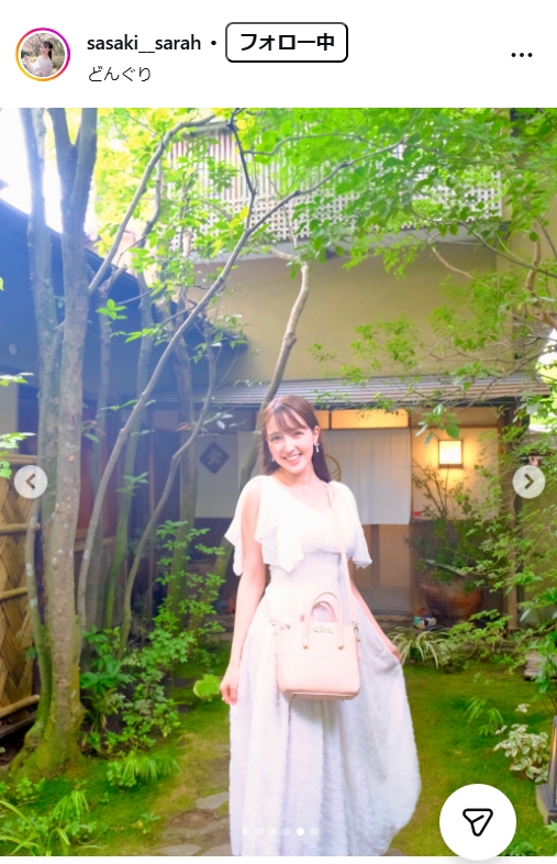 佐々木沙羅アナのインスタグラムから