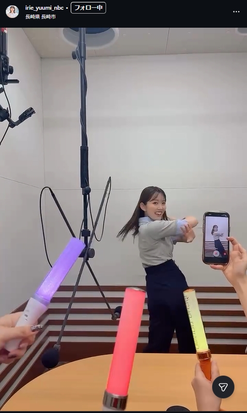 入江侑実アナのインスタグラムから