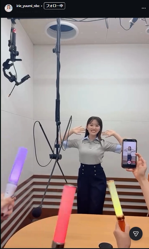 入江侑実アナのインスタグラムから