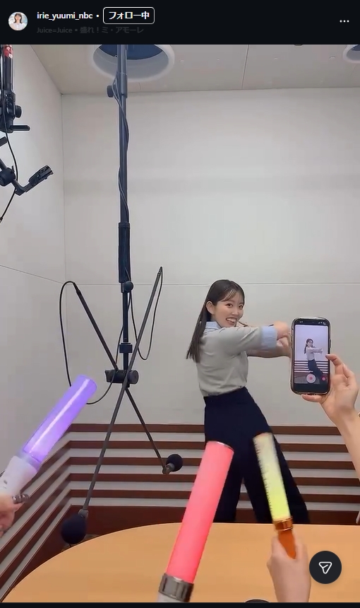 入江侑実アナのインスタグラムから