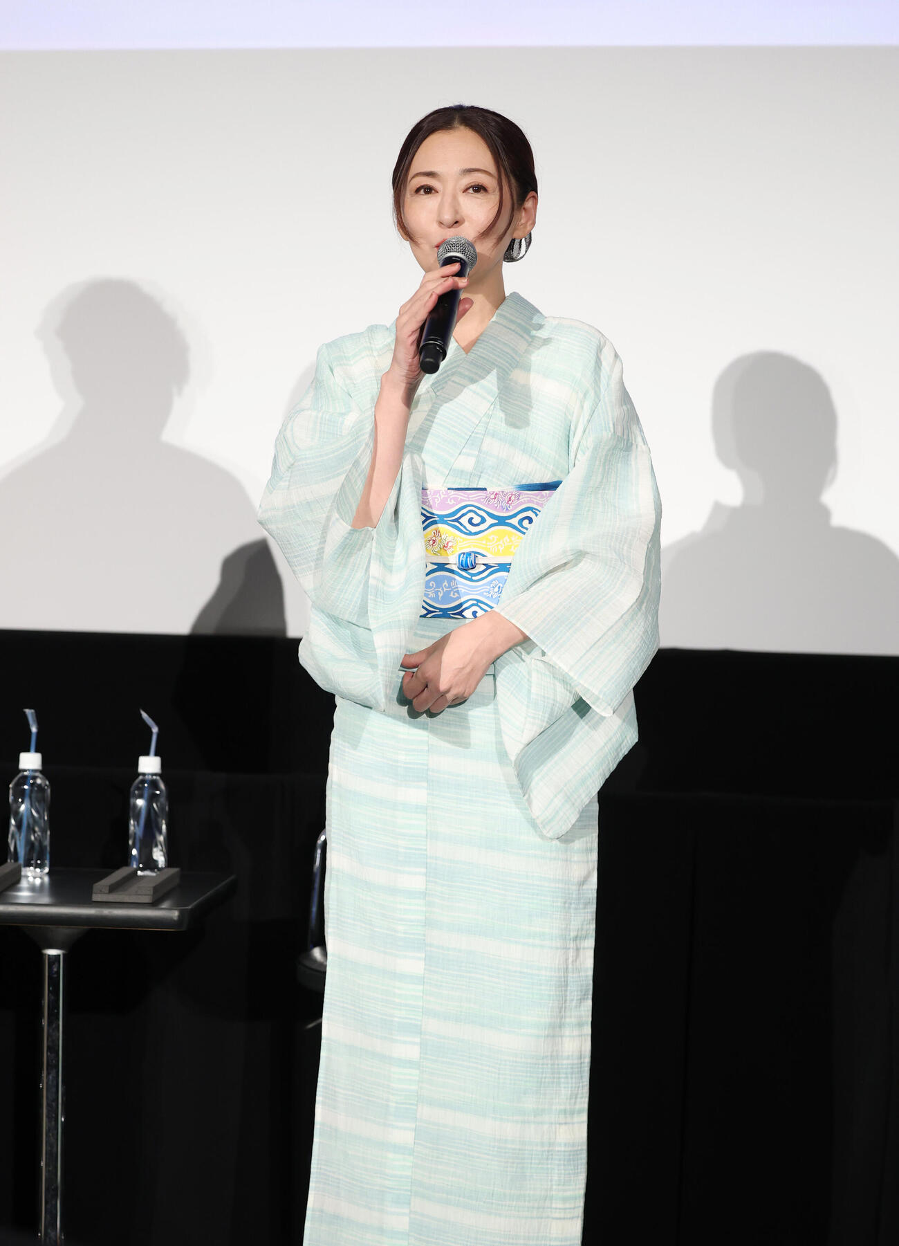 浴衣でイベントに登壇した松雪泰子（撮影・増田悦実）