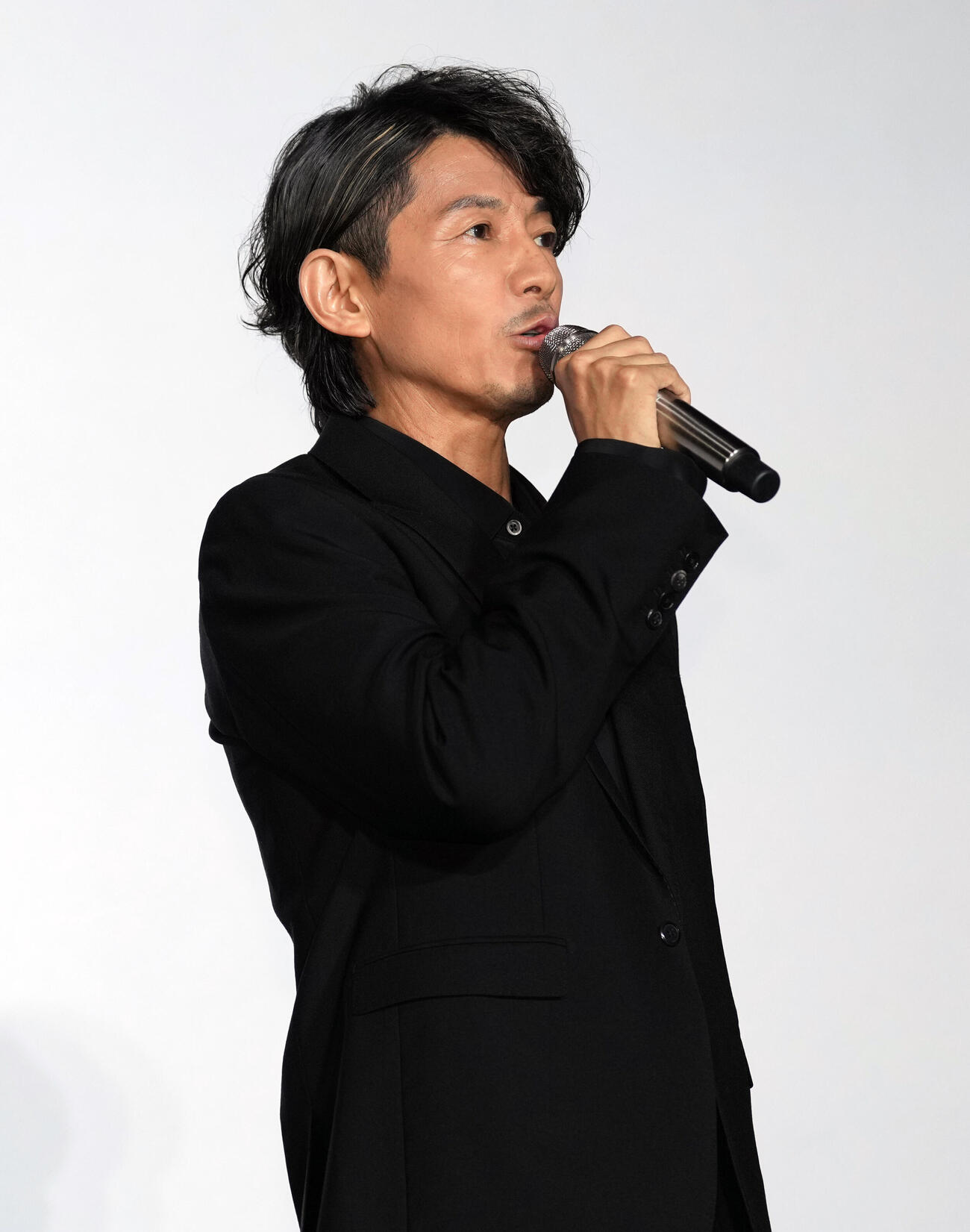 Huluオリジナル「八神瑛子－上野中央署組織犯罪対策課－」配信前夜祭に登壇する藤木直人（撮影・小島史椰）