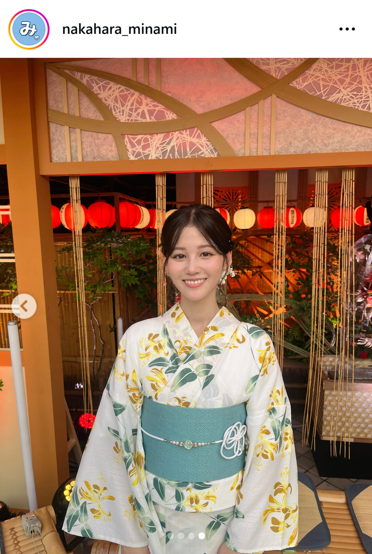 テレ東中原みなみアナのインスタグラムから