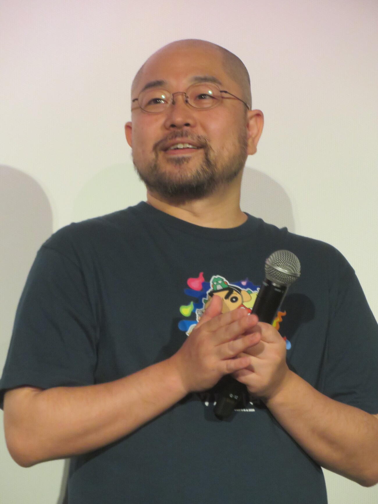 「映画クレヨンしんちゃん　奇々怪々！オラの妖怪バケ～ション」初日舞台あいさつに出席した渡辺正樹監督（撮影・川田和博）
