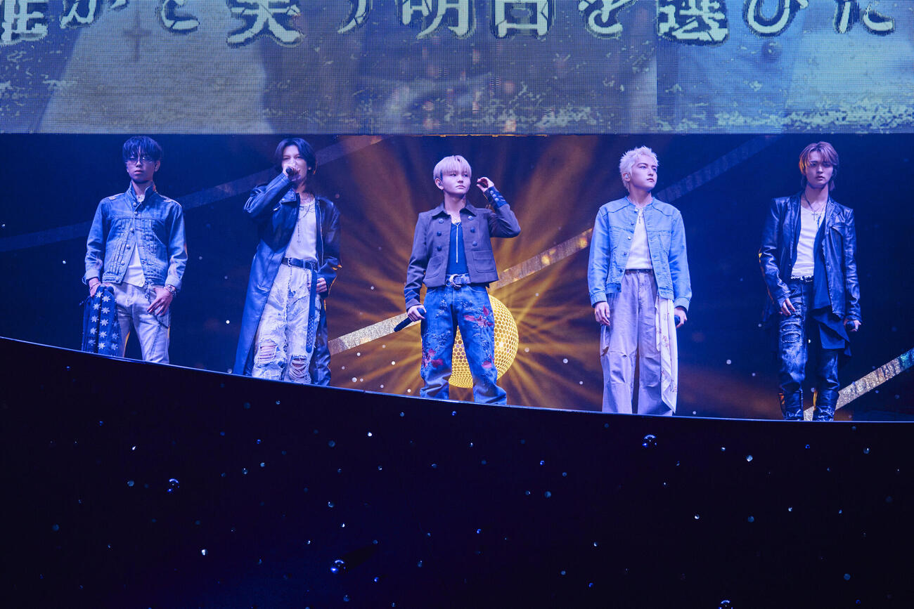 「STARGLOW 1st Fan Meeting　－STAR CRUISE Special Edition－」を開催したSTARGLOW。左からGOICHI、ADAM、TAIKI、KANON、RUI（川島伸一、内田章哉、今村智哉撮影）