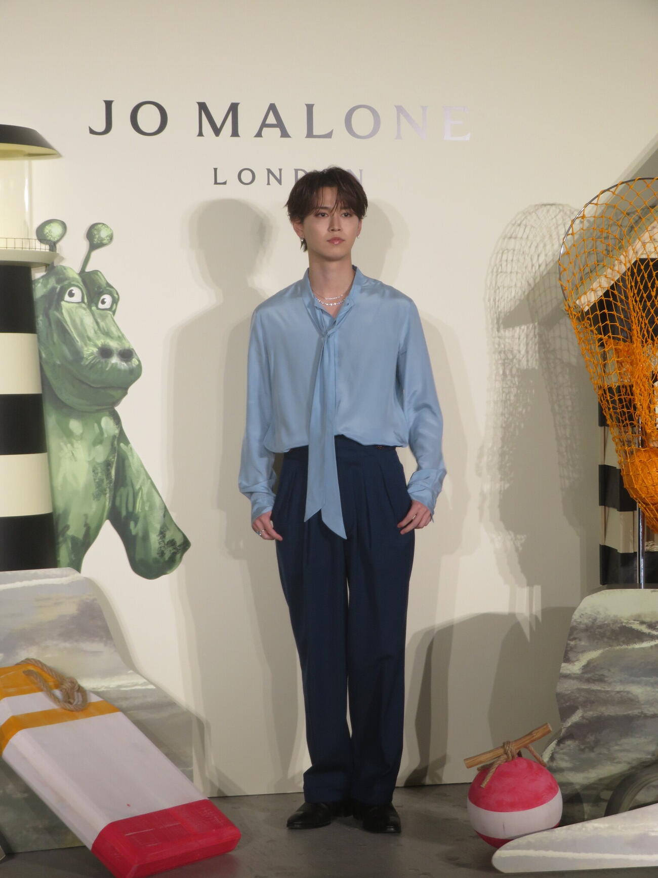 英国発フレグランスブランド「JO MALONE LONDON」の「シー　ソルト　アドベンチャー」ポップアップイベントフォトコールに出席した白岩瑠姫（撮影・川田和博）
