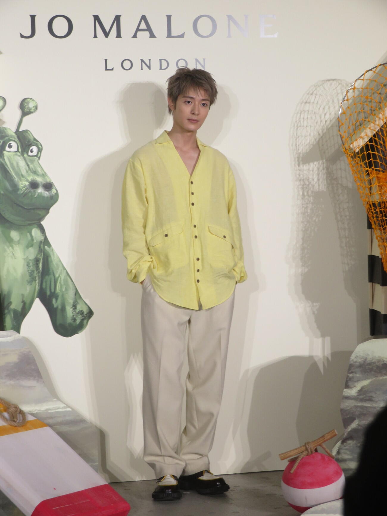 英国発フレグランスブランド「JO MALONE LONDON」の「シー　ソルト　アドベンチャー」ポップアップイベントフォトコールに出席した塩野瑛久（撮影・川田和博）
