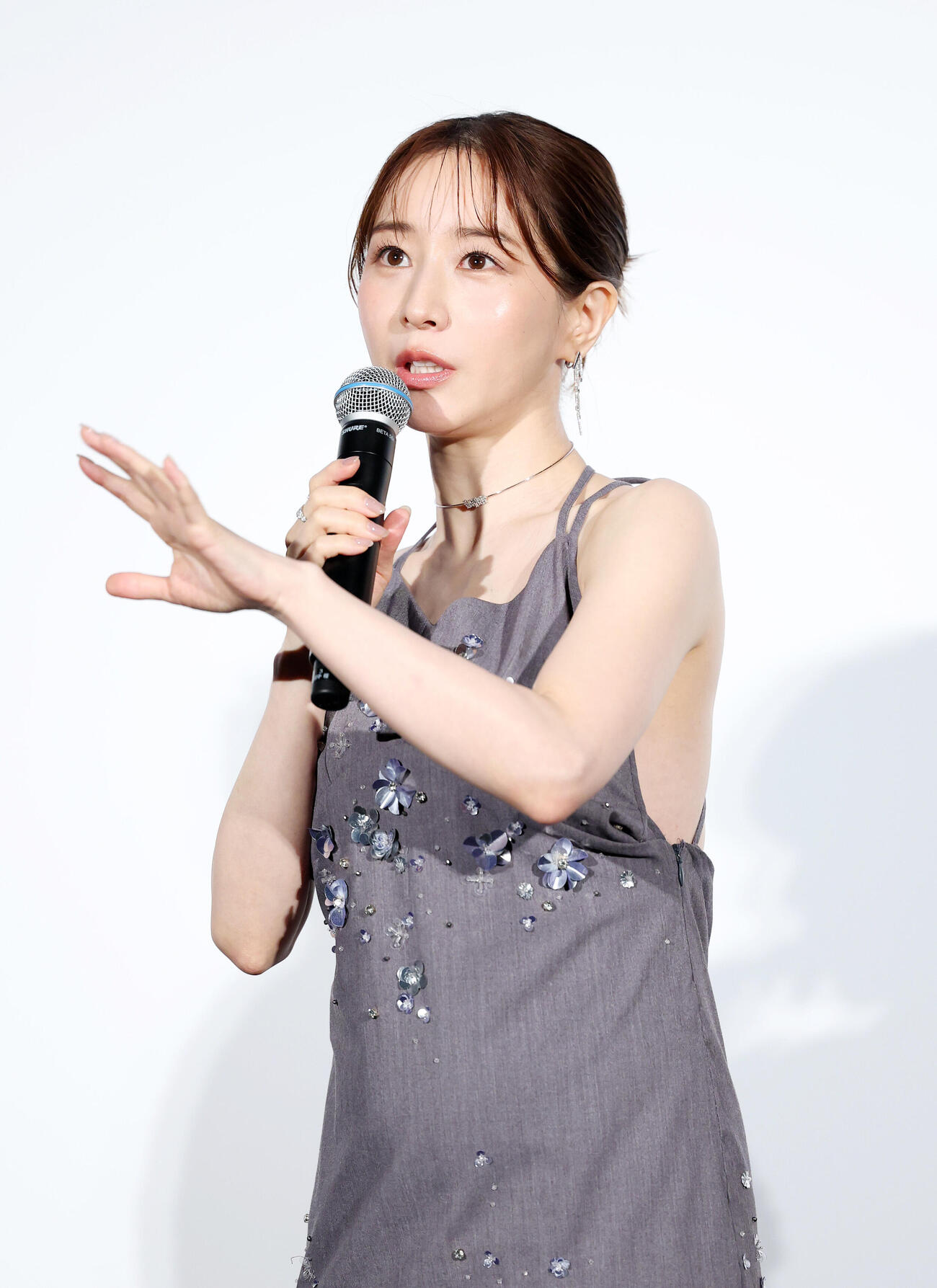 完成披露試写会に臨む田中みな実（撮影・鈴木正人）