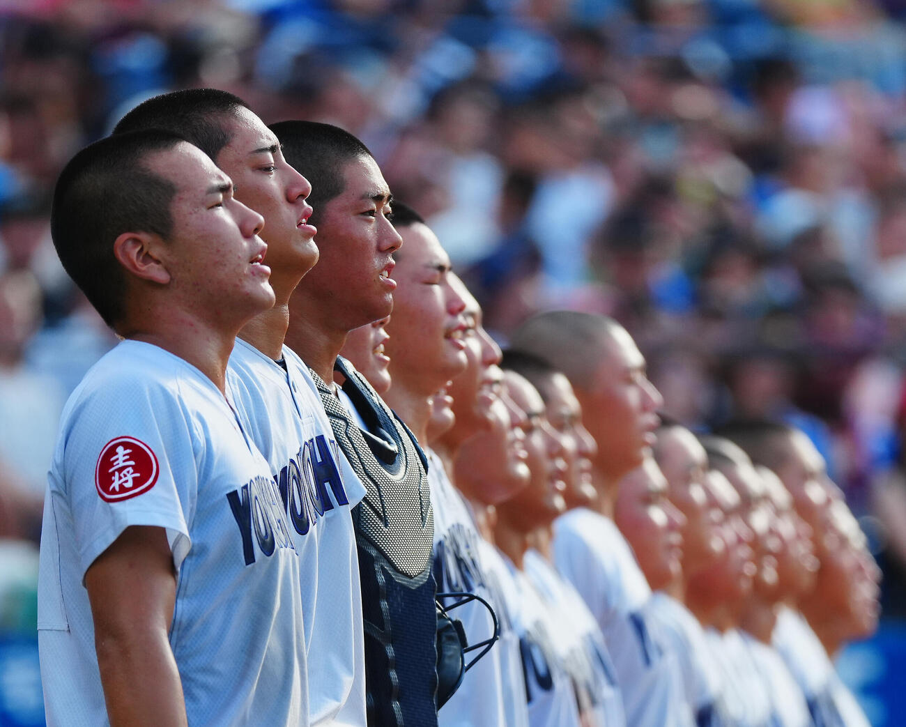 横浜対桐光学園　優勝し校歌を歌う横浜（2026年7月撮影）