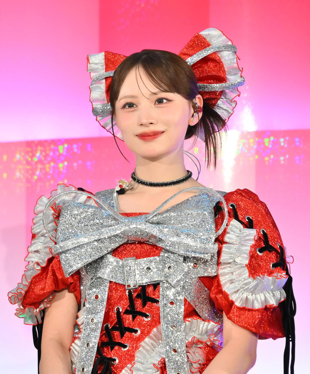 「ひんやりKITTE」オープニングセレモニーに臨むCANDY TUNEの立花琴未（撮影・滝沢徹郎）