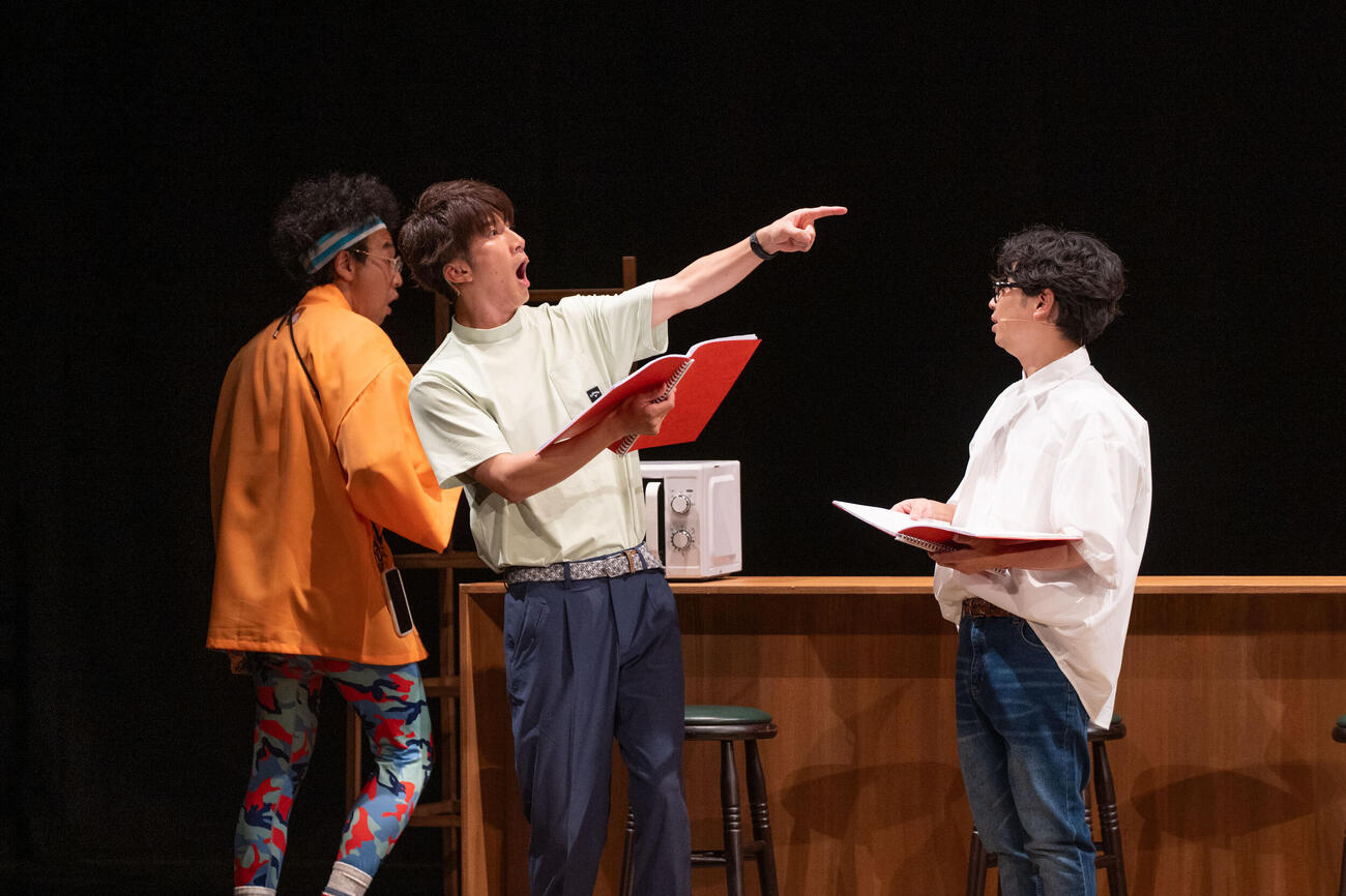 朗読劇「たもつん」に出演した、左からコッセこういち、濱田崇裕、浜野謙太